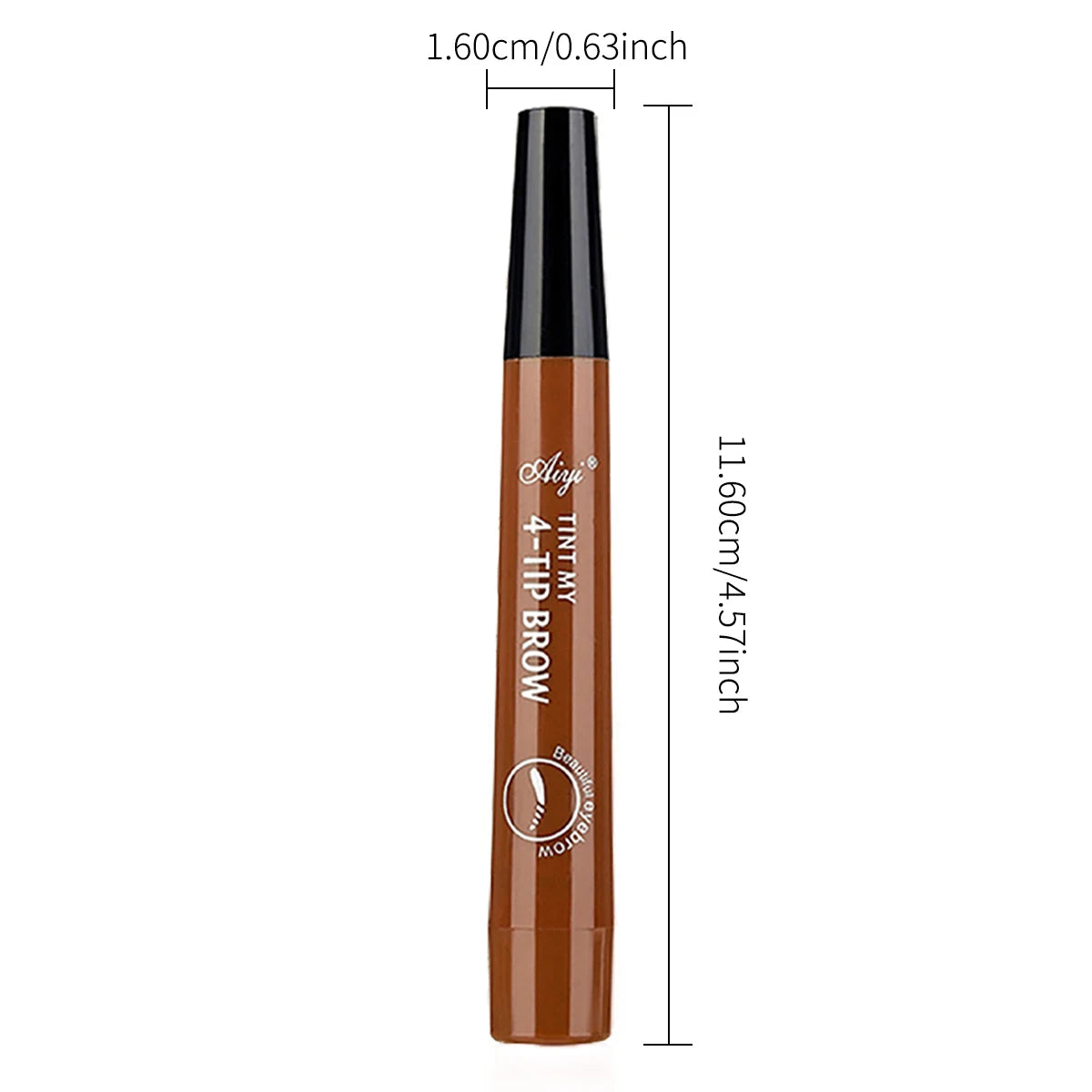 Lápiz de cejas Luxury Glow de 4 puntas, resistente al agua: efecto microblading natural, de larga duración.