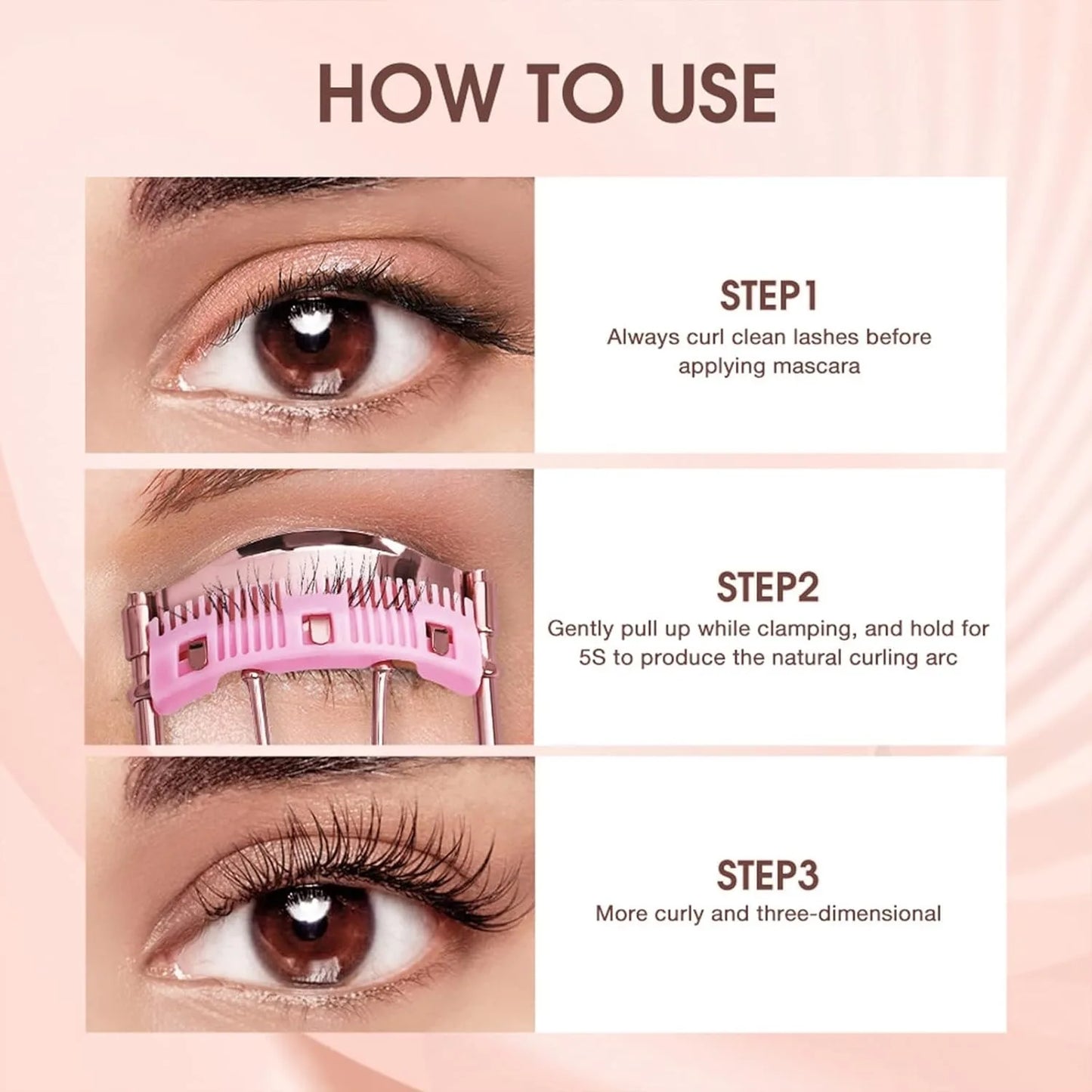 LuxuryGlow Professional Rose Gold Eyelash Curler – Quick Styling Lash Tool for Women