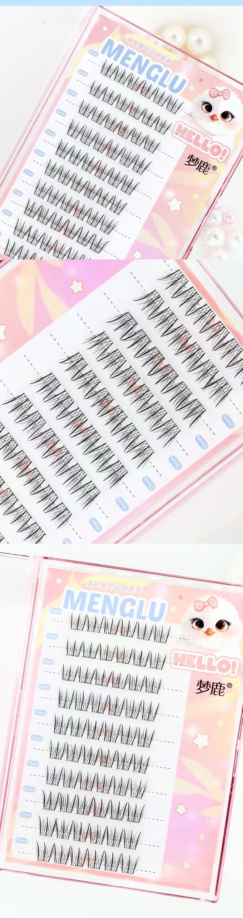 LuxuryGlow Self-Adhesive Eyelash Clusters – No-Glue, Reusable, Natural Look Lashes