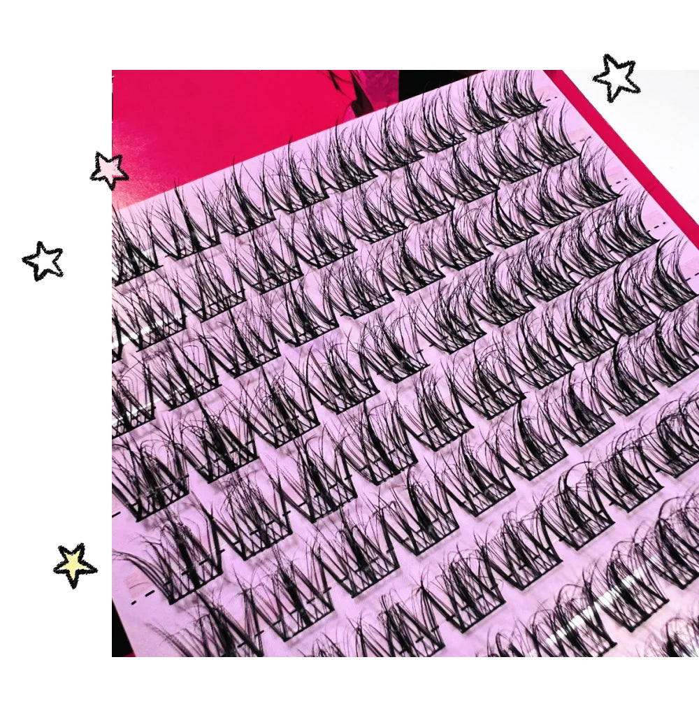 EYENGLE 5D Cluster Eyelash Extensions – 120PCS DIY Lashes for Fast Application