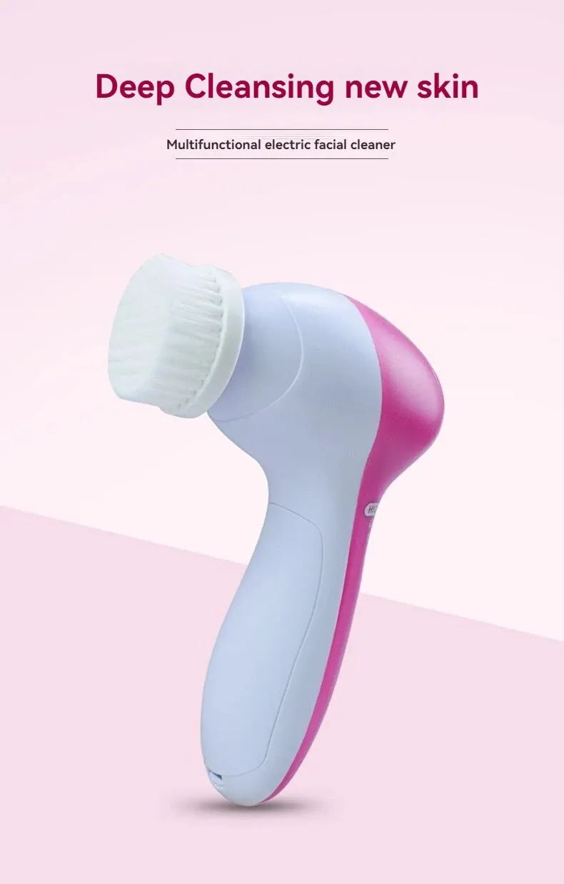Cepillo de limpieza facial y masajeador de belleza LuxuryGlow 5 en 1: limpieza profunda y cuidado suave de la piel