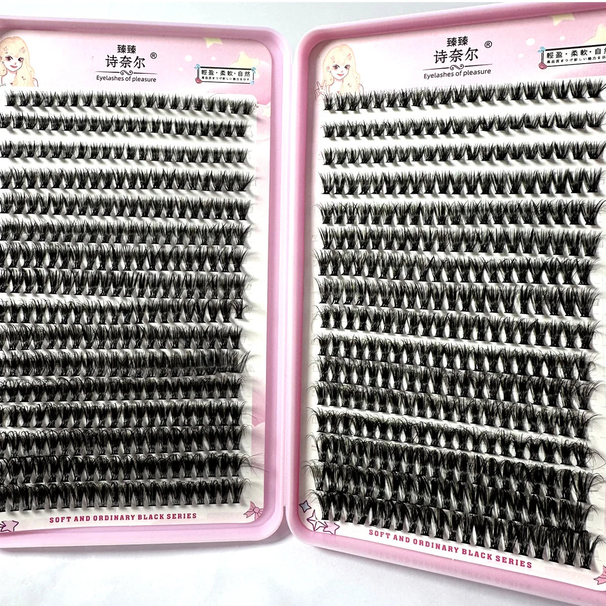 LYBCG 570/640pcs DIY Cluster Eyelash Extensions – Thick, Fluffy & Winged Look
