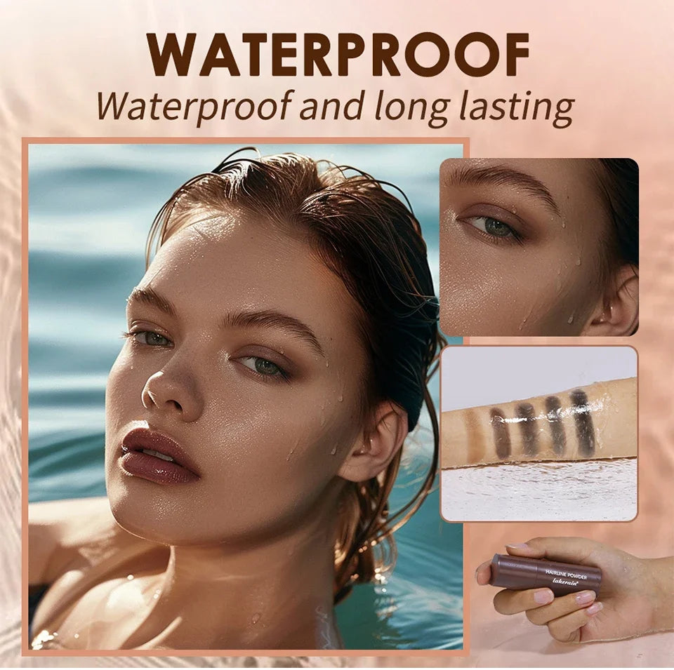 Lápiz corrector de raíces y líneas capilares LuxuryGlow resistente al agua: polvo en barra con cobertura instantánea de canas