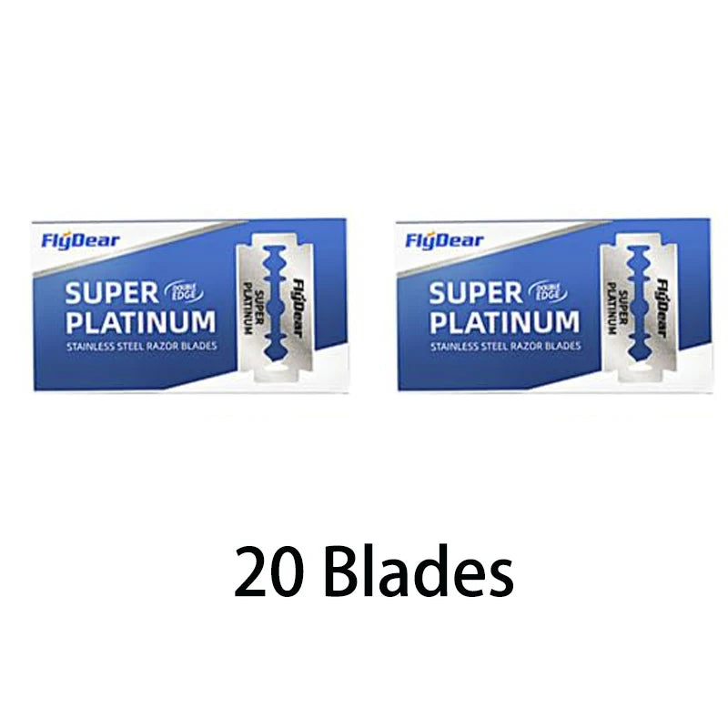 LuxuryGlow Stainless Steel Double-Blade Safety Razor – Manual Shaving Razor for Men