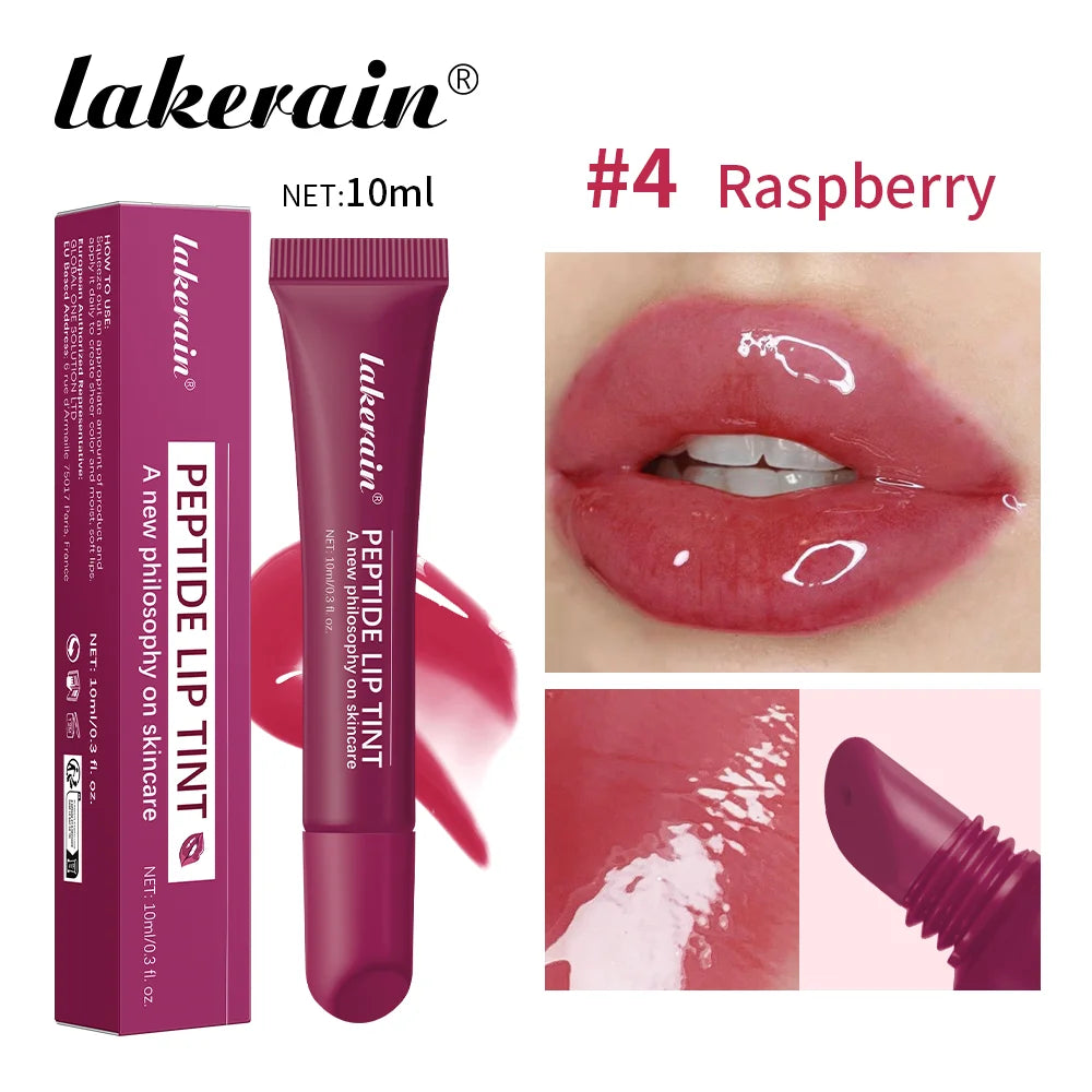 Brillo labial Lakerain Mirror Lip Glaze: 10 ml. Aceite labial hidratante, duradero y no pegajoso para labios nutridos y voluminosos.