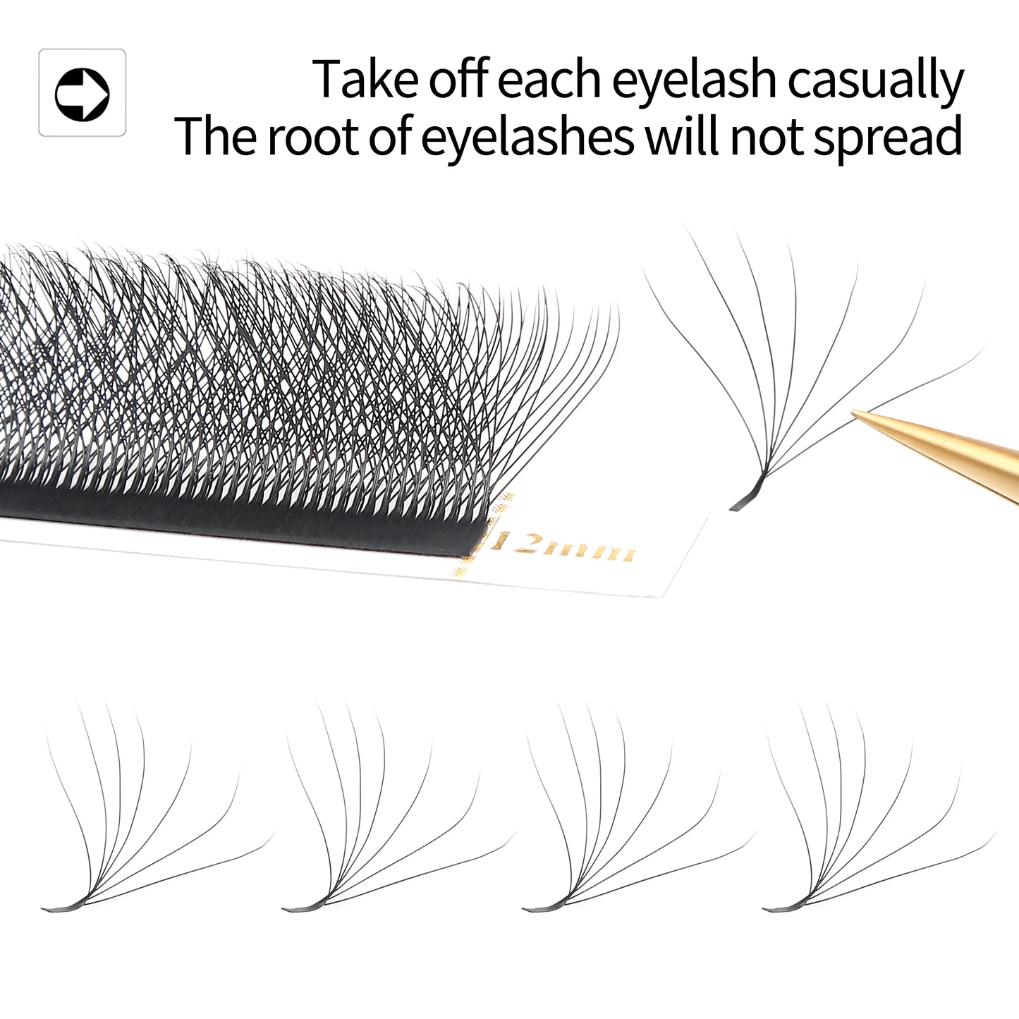 ZIUSUZAKI W-Shaped Premade Fan Eyelash Extensions – 2D to 8D Automatic Blooming Lashes C198