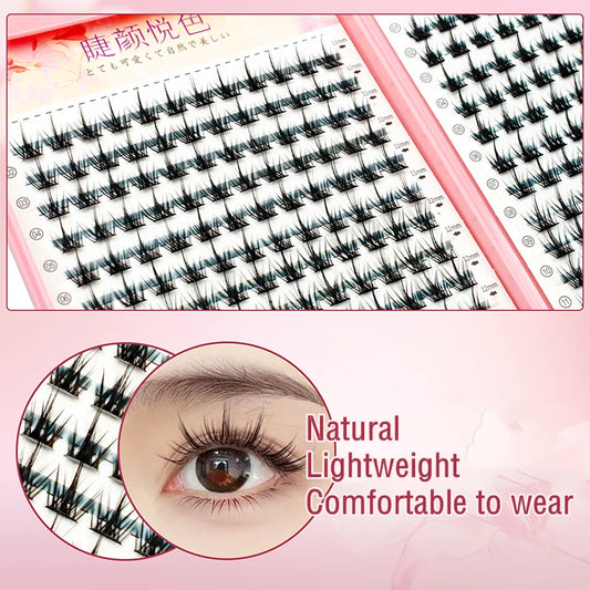 MIZ BARN 32 Rows Individual Eyelash Extensions – Natural DIY Cluster Lashes