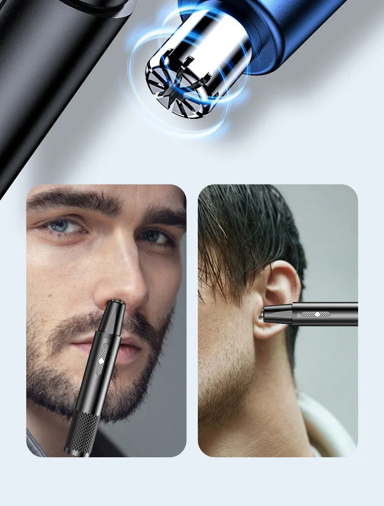 Newmine Rechargeable Electric Nose & Ear Hair Trimmer for Men – Safe Facial Grooming Tool