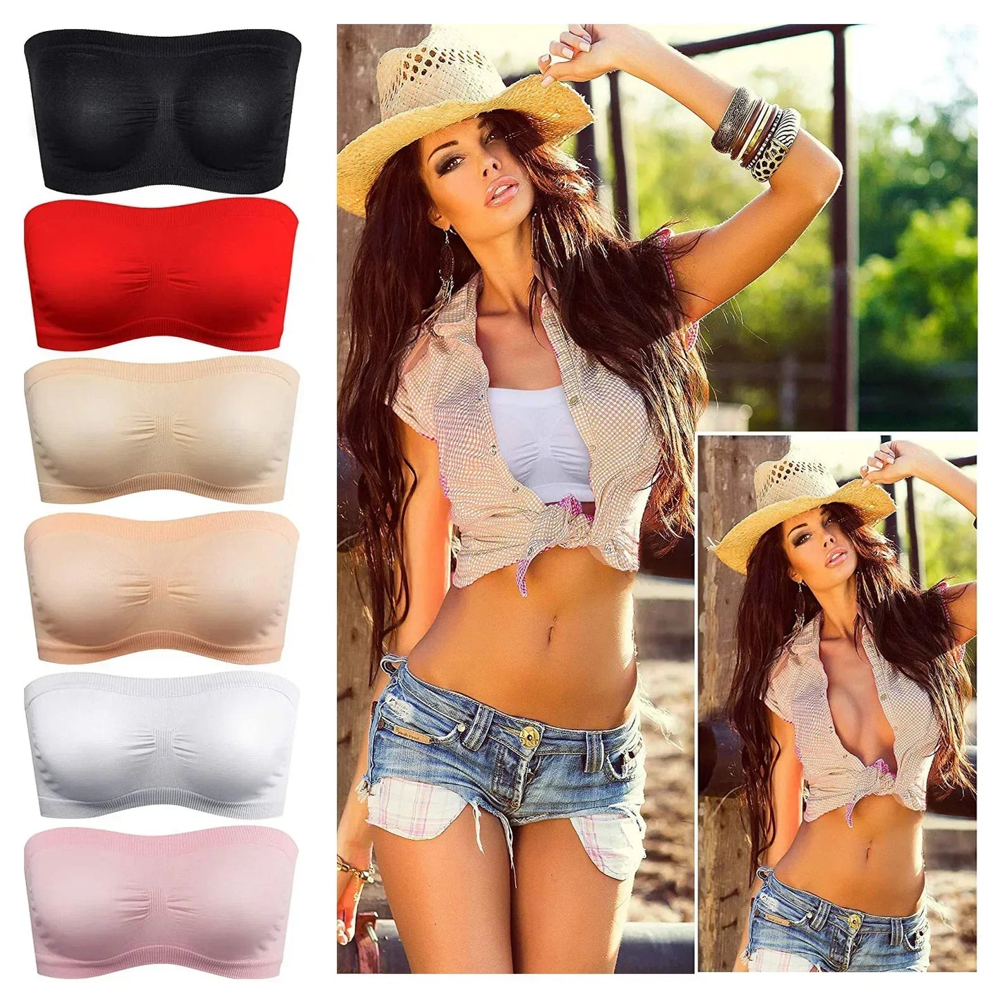 Sujetador de tubo de malla sin tirantes transpirable para mujer LuxuryGlow: un sexy sujetador bandeau de verano.