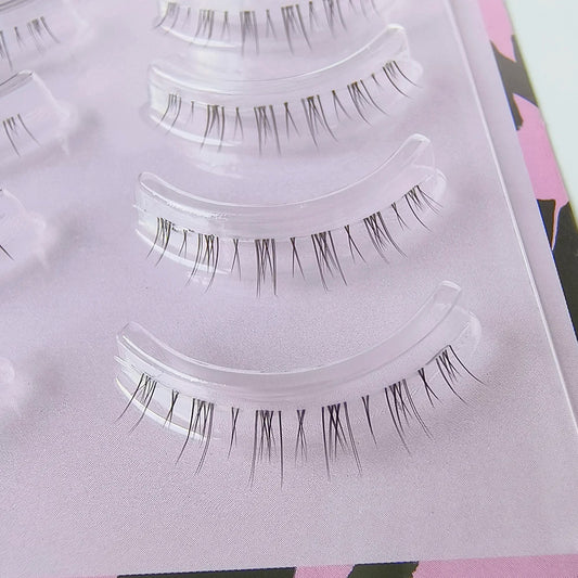 Pestañas postizas inferiores BLINKWAVE con banda transparente (5 pares) – Pestañas inferiores de manga natural