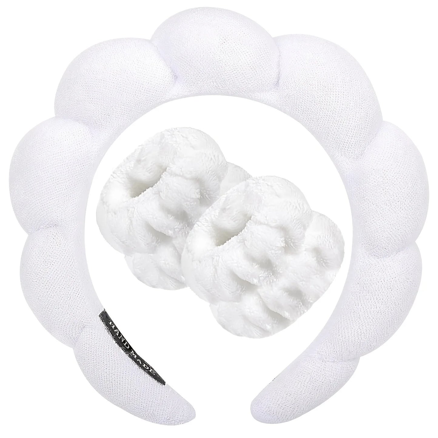 Xihui 3 PCS Face Wash Headband & Wristband Set | Soft Hairband for Makeup & Spa