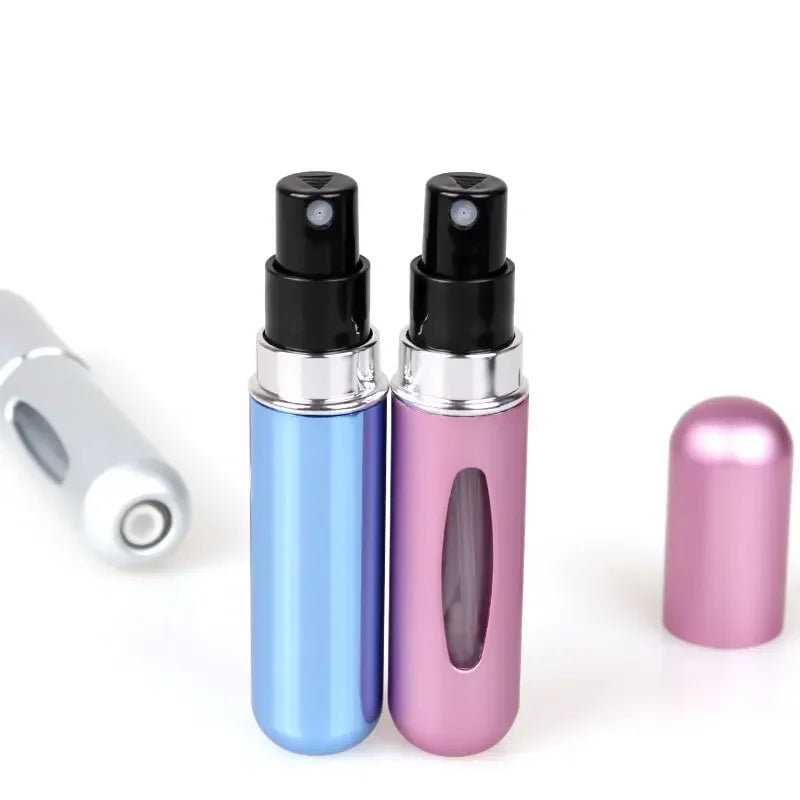 Atomizador de perfume portátil LuxuryGlow de 5 ml/8 ml: botella de viaje recargable con pulverizador para fragancias y alcohol