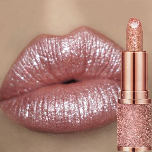 LuxuryGlow Color Changing Glitter Lipstick – Waterproof Moisturizing Matte Tint
