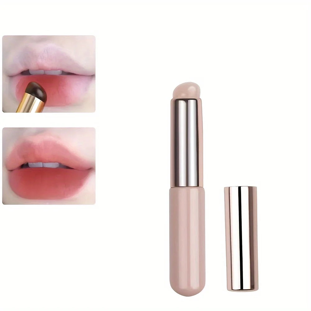 Pincel labial portátil de silicona LuxuryGlow con funda: miniaplicador para bálsamo y lápiz labial | Herramienta higiénica y fácil de transportar