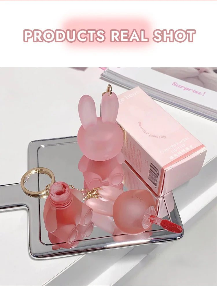 ملمع شفاه مطفي من Gege Bear Rabbit - ملمع شفاه مخملي يدوم طويلاً مع لمسة نهائية مرطبة