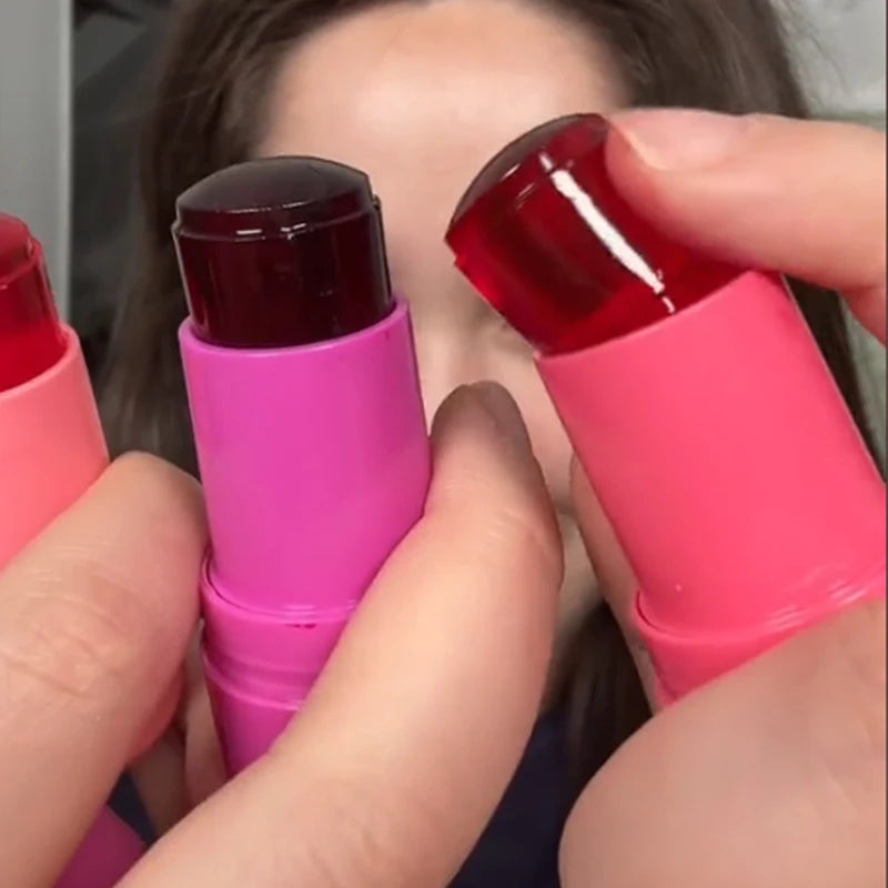 LuxuryGlow 3-in-1 Jelly Lipstick, Blush & Contour Stick – Moisturizing Korean Makeup