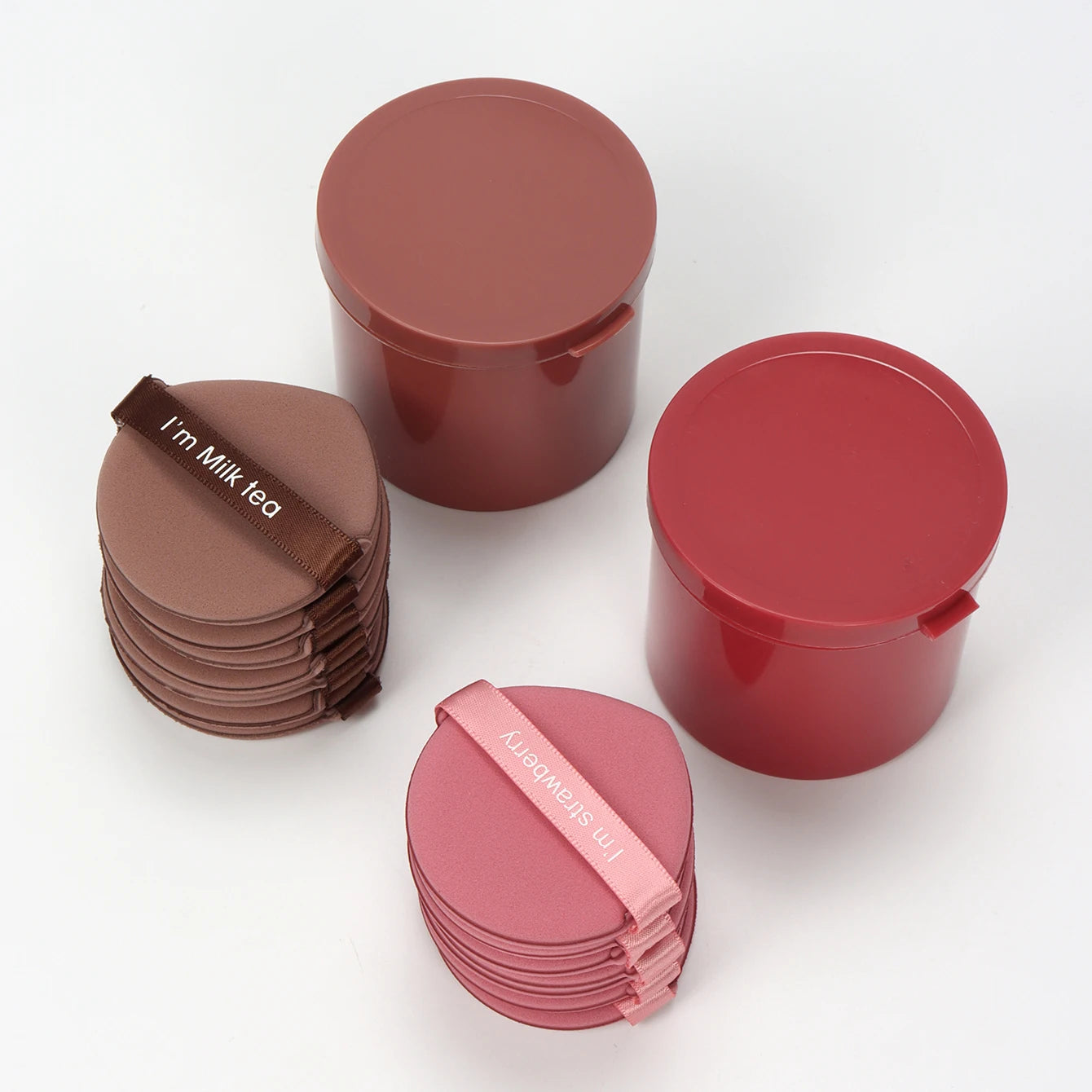 Karsyngirl - Juego de 7 esponjas de maquillaje de fresa (doble cara)