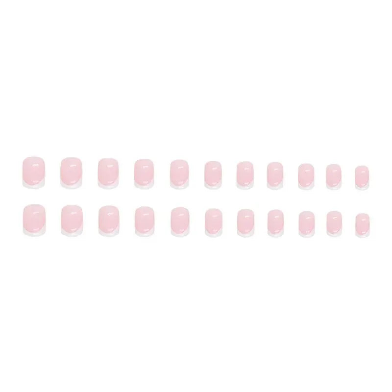 Kit de 24 uñas francesas cortas LuxuryGlow: estilo minimalista, con pegamento y lima