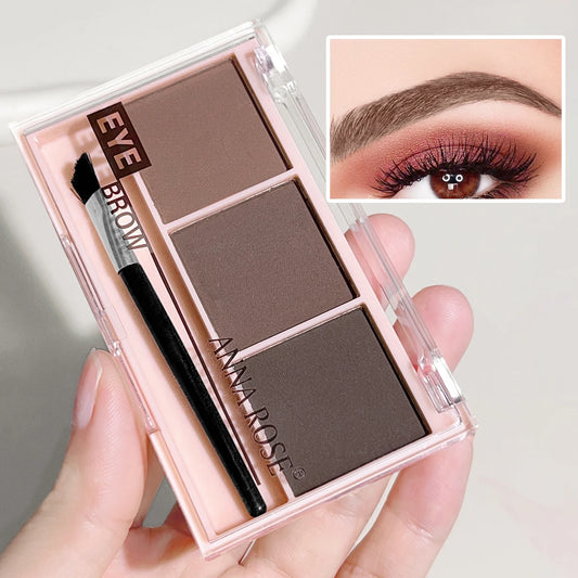 LuxuryGlow 3-Color Eyebrow Powder – Waterproof, Sweat-Proof, Long-Lasting Brow Enhancer