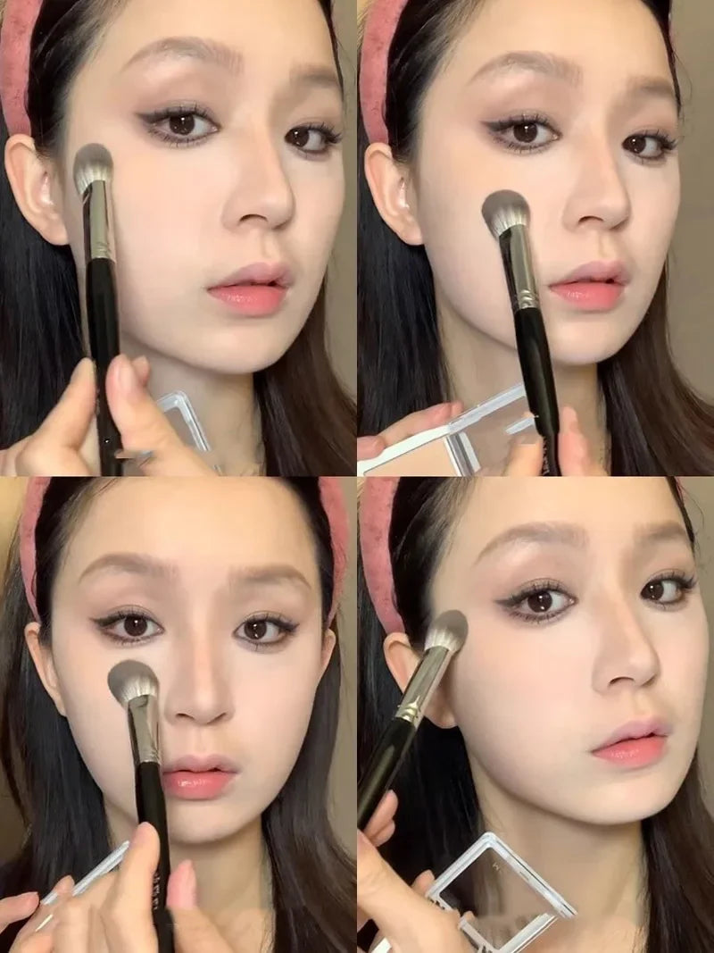 فرشاة أحمر الخدود "قلب الخوخ" من كارسينجيرل | فرشاة مسطحة دقيقة لبودرة الخدود، الكريم، والسائل