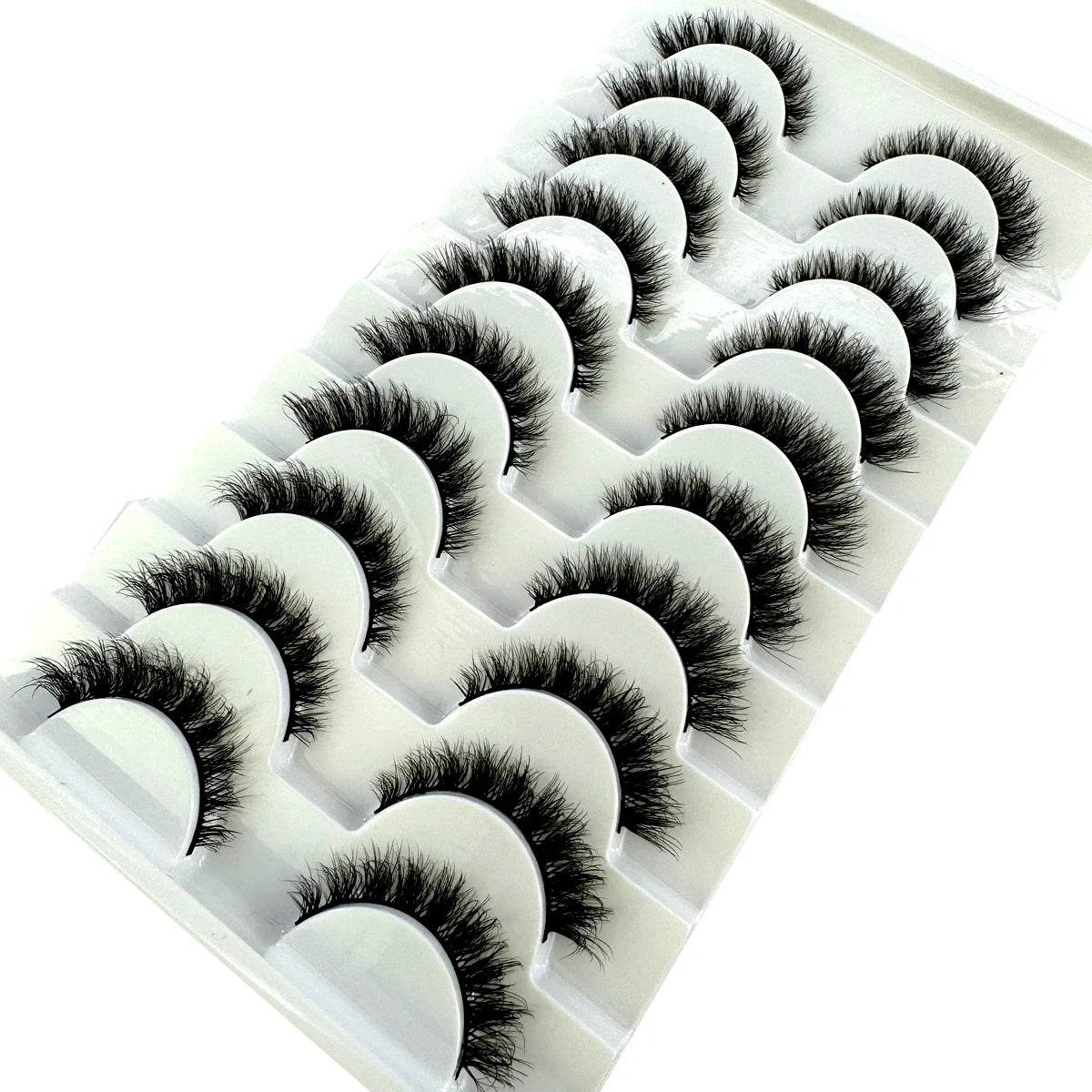 10 أزواج من رموش المنك الصناعية ثلاثية الأبعاد من HBZGTLAD - رموش شريطية رقيقة وكثيفة وناعمة