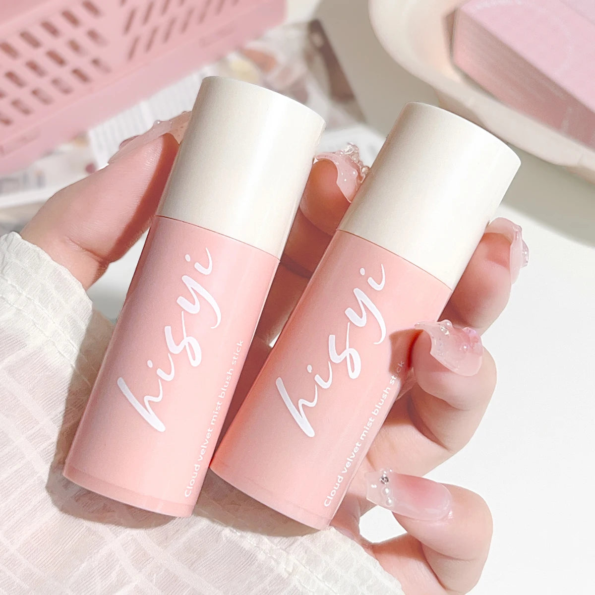 HISYI Soft Fog Blush Stick – Long-Lasting, Dual-Use Cheek & Lip Tint