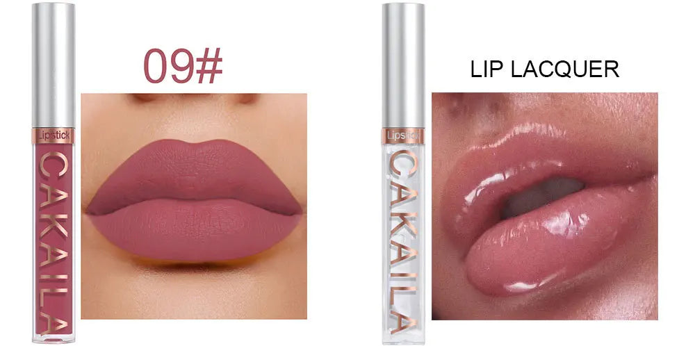 CAKAILA 10pcs Matte Nude Lip Gloss Set – Waterproof, Long-Lasting Lipsticks