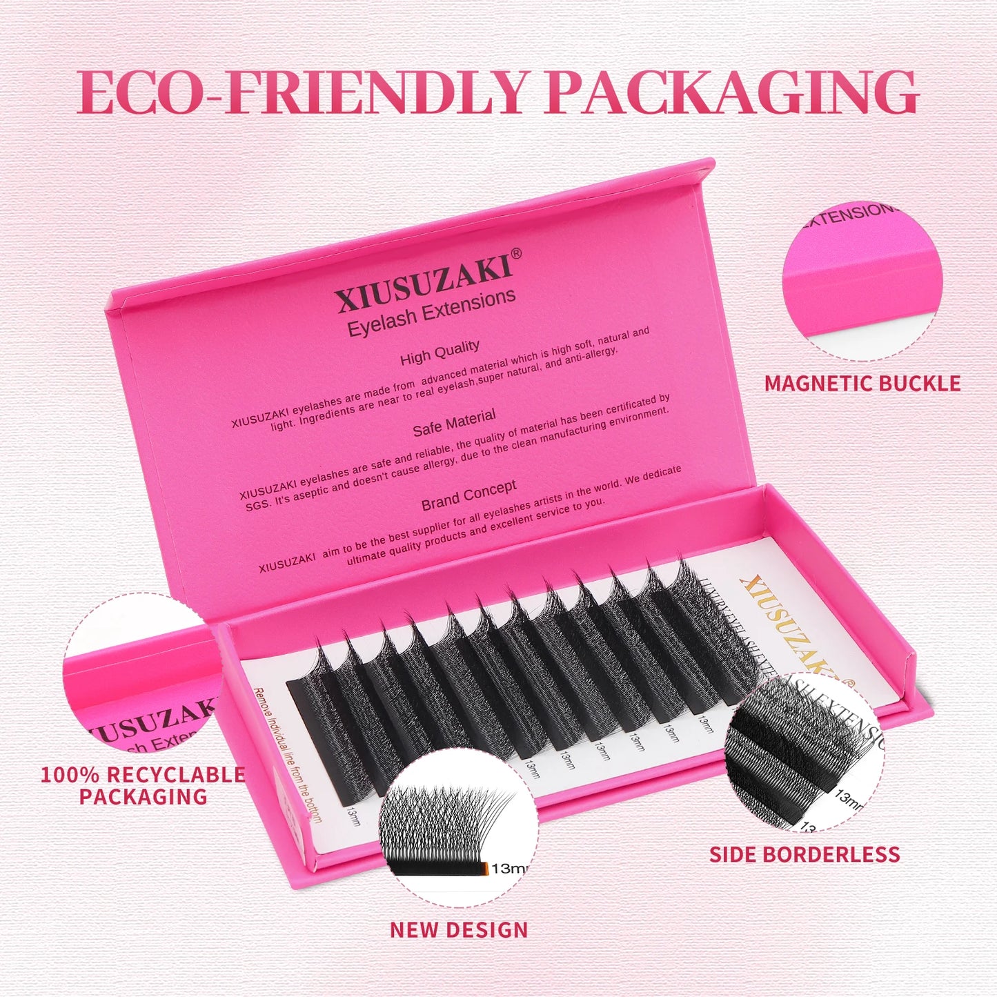 XIUSUZAKI 5D Premade Volume Lash Fans – Natural Mink Eyelash Extensions for Full, Soft & Fluffy Look