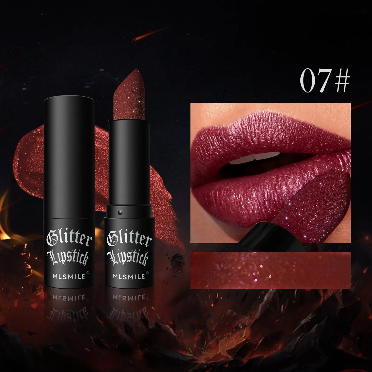Lápiz labial mate MLSMILE: duradero, antiadherente, colores vibrantes para Halloween