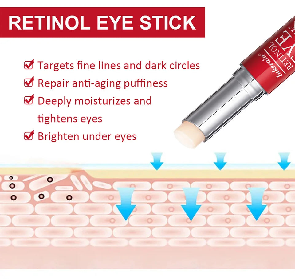 Crema de ojos con retinol en barra ibcccndc: suero iluminador y antiedad para ojeras (3 g)