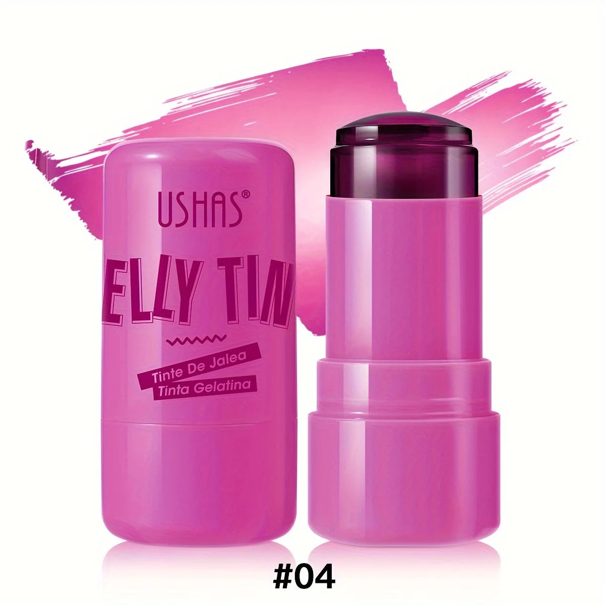 USHAS 4-in-1 Jelly Blush Stick – Lip Balm, Eyeshadow & Lip Gloss (Multi-Use Matte Finish)