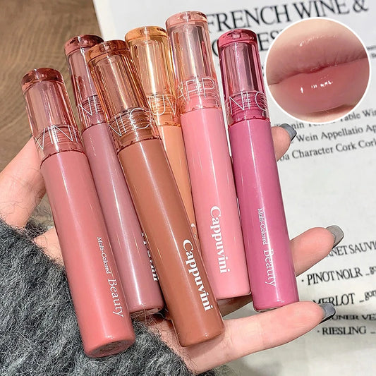 Cappuvini Beauty Juice Lip Glaze — Moisturizing Jelly Gloss Lipstick with Mirror Shine