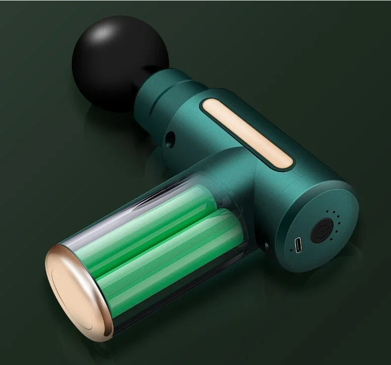 Pistola de masaje fascial eléctrica LuxuryGlow: relajación muscular profunda con pantalla
