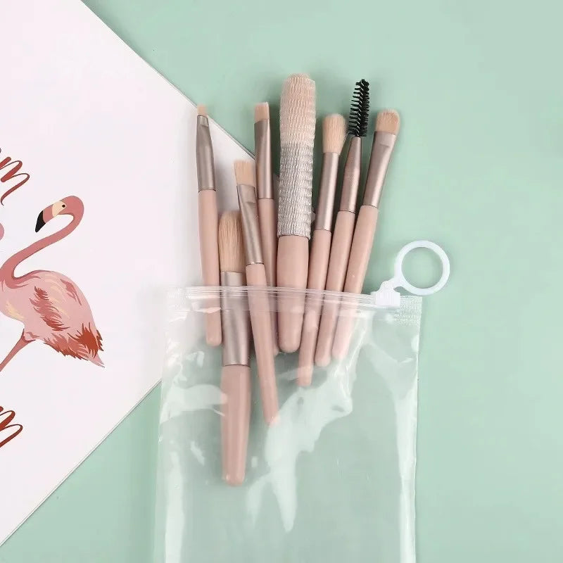 ZXZZS 8-Piece Soft Makeup Brush Set for Foundation, Blush & Eyeshadow