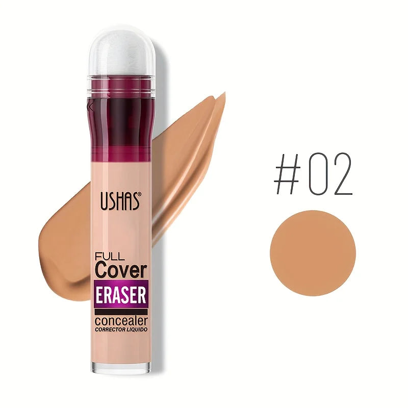 USHAS Sponge Head Liquid Concealer – Long-Lasting, Moisturizing & Full Coverage for Dark Circles, Acne & Blemishes