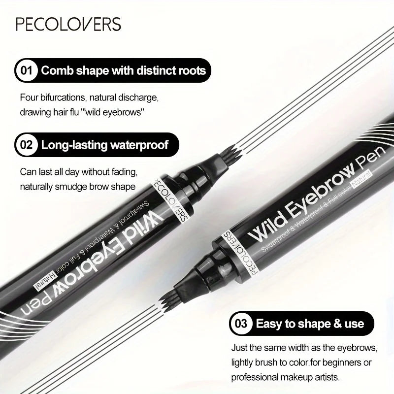 LuxuryGlow 4-Tip Waterproof Eyebrow Tattoo Pen – Long-Lasting Liquid Brow Enhancer (6 Shades)