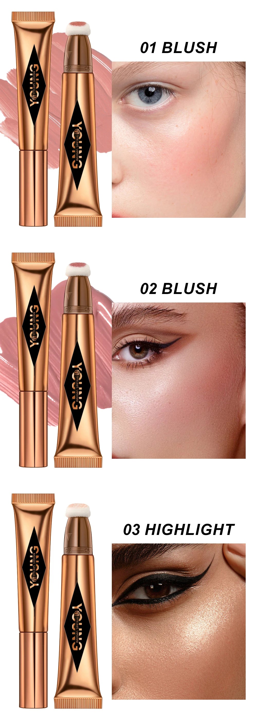 YOUNG VISION Air Cushion Blusher — Long-Lasting, Easy-to-Apply (6 Colors)