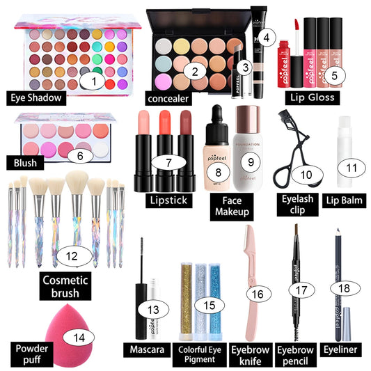 POPFEEL All-In-One Makeup Kit – Full Face Makeup Set for Women