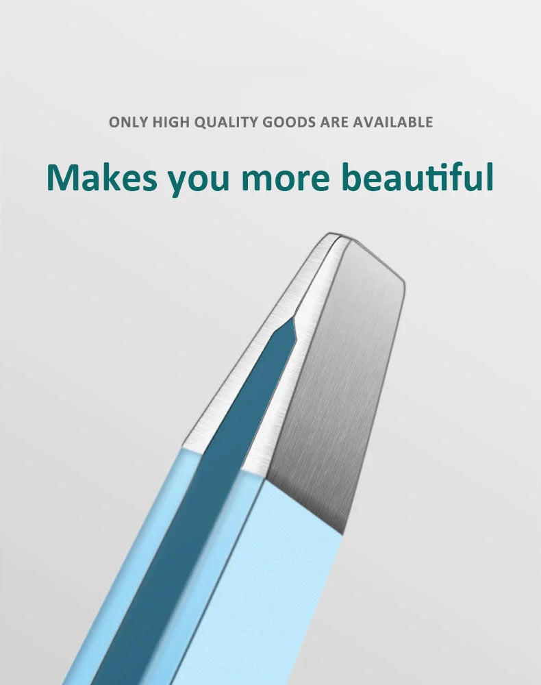 OURINER Colorful Stainless Steel Eyebrow Tweezer – Slanted Precision Hair Remover