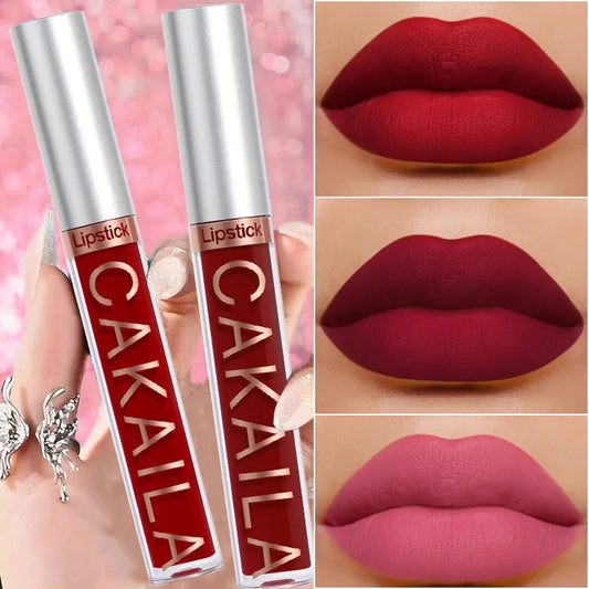 CAKAILA Waterproof Lipstick — Nude, Brown & Matte Red | 24-Hour Long-Lasting