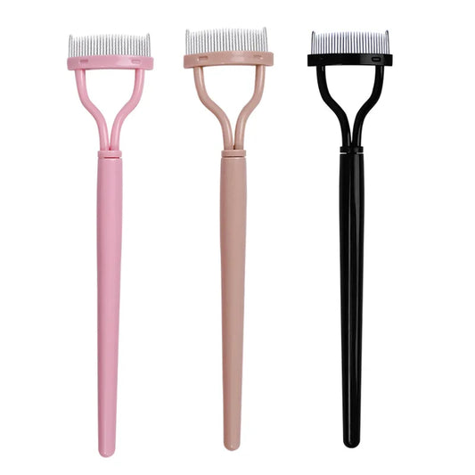 LuxuryGlow Stainless Steel Eyelash Separator & Curler | Metal Teeth Mascara Comb