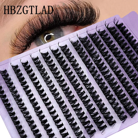 HBZGTLAD 280 Bundles 60D/80D 3D Mink Eyelash Extensions – Ultra-Thin DIY Cluster Lashes