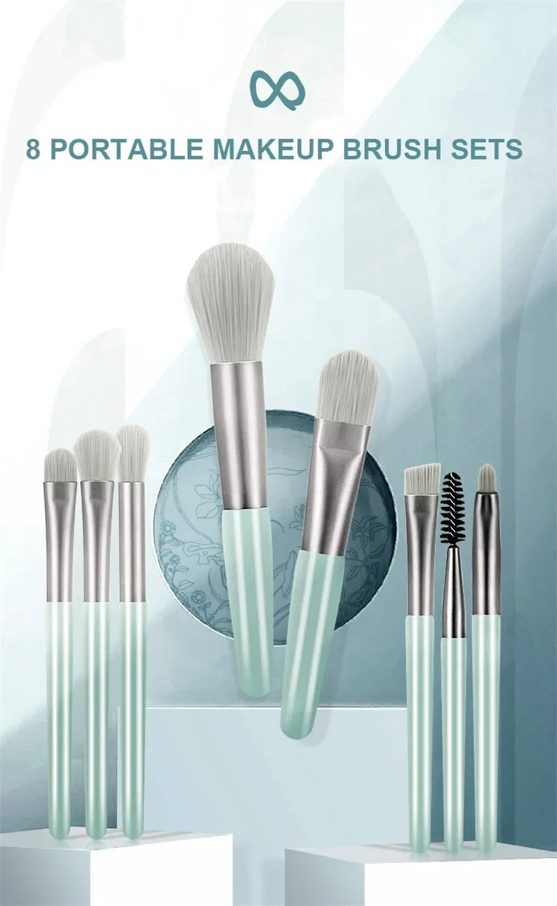 ZXZZS 8-Piece Soft Makeup Brush Set for Foundation, Blush & Eyeshadow