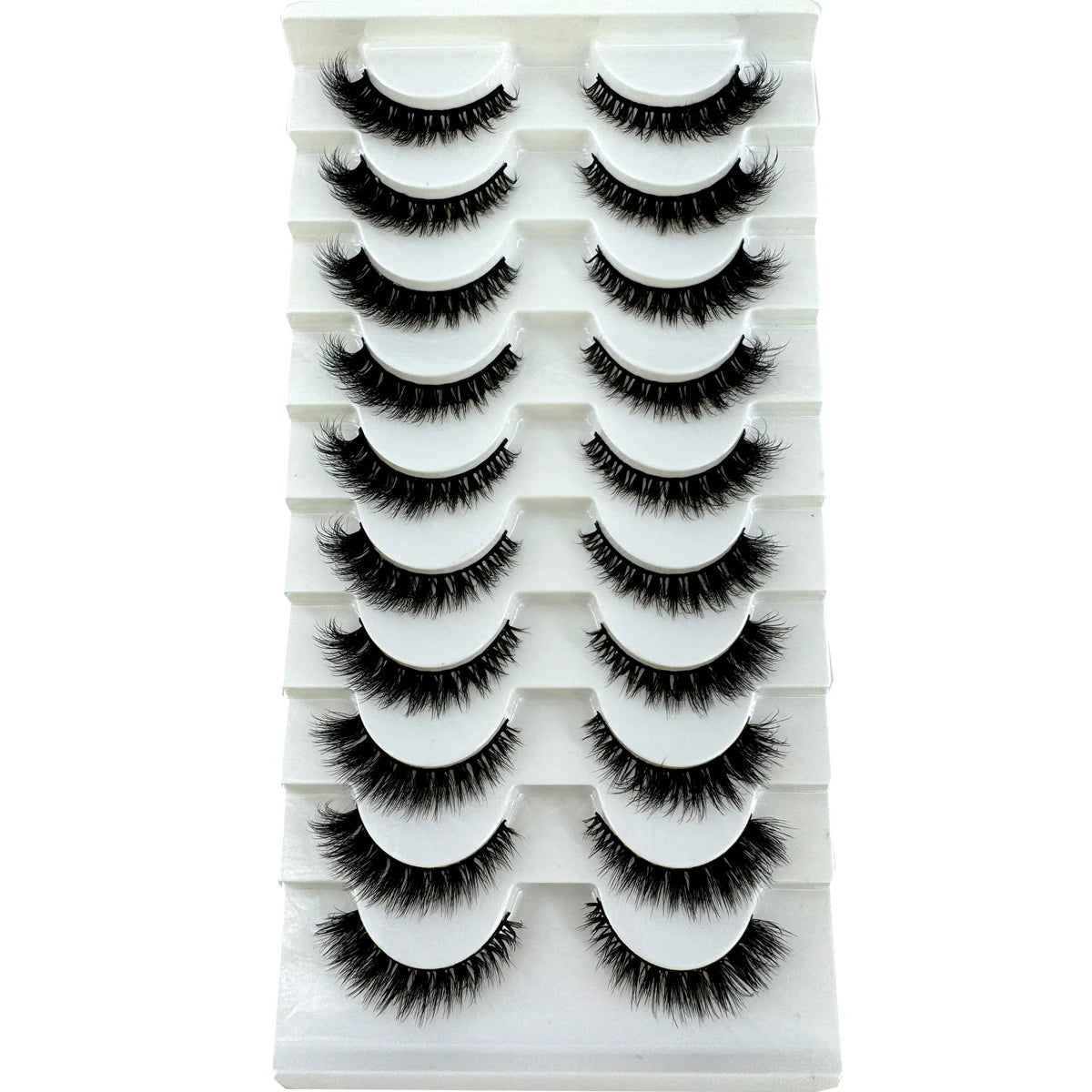 10 أزواج من رموش المنك الصناعية ثلاثية الأبعاد من HBZGTLAD - رموش شريطية رقيقة وكثيفة وناعمة