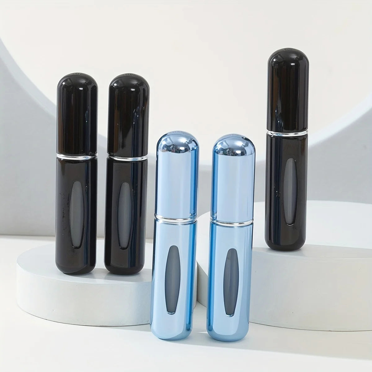 Botellas pulverizadoras de perfume portátiles LuxuryGlow (paquete de 5): atomizadores de viaje recargables para uso diario