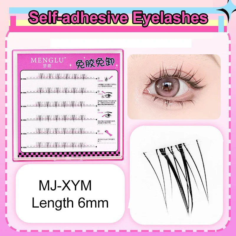 LuxuryGlow Self-Adhesive Eyelash Clusters – No-Glue, Reusable, Natural Look Lashes