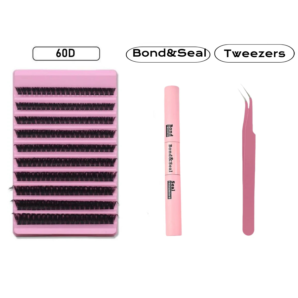 JPNPL MJ DIY Eyelash Extension Kit – 200 PCS Clusters with Bond & Seal
