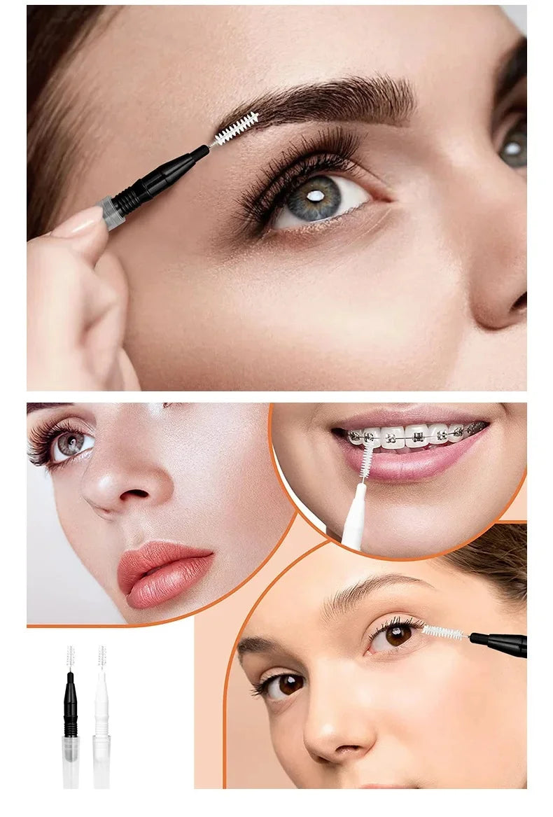 JPNPL 20 minicepillos para cejas y pestañas: aplicadores desechables, flexibles y multiusos