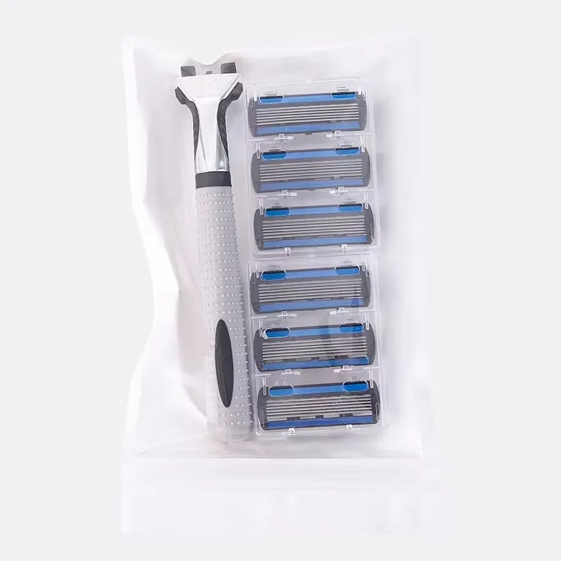 LuxuryGlow Triple-Blade Men's Razor | Reusable Shaver with Imported Blades for Smooth Shaving