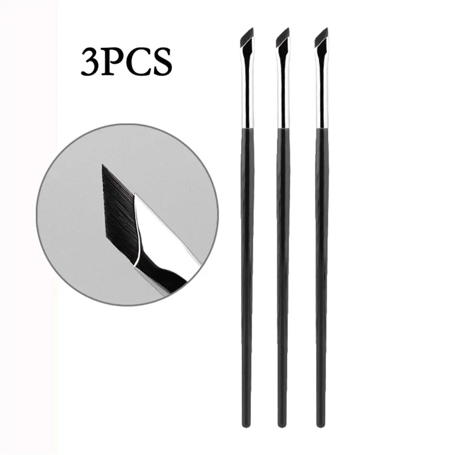 WOKO Ultra-Thin Precision Blade Eyeliner & Eyebrow Brush – White Wooden Handle